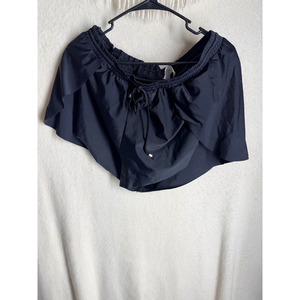 Time and Tru Womens Black Swim Skirt Shorts Drawstring Waist Large 12-14 RN52469